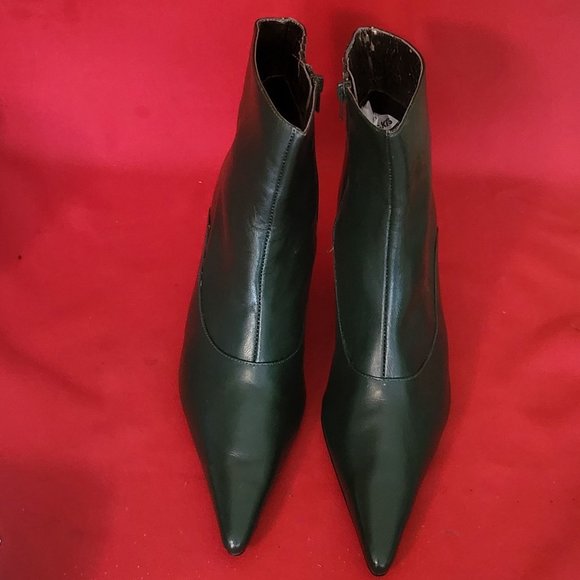 Fusion Meiry Green Leather Boots 9M Womens Shoes - Picture 10 of 11